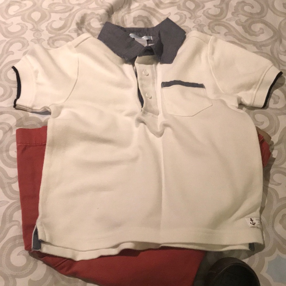 Janie and jack polo with collar details boys sz 3